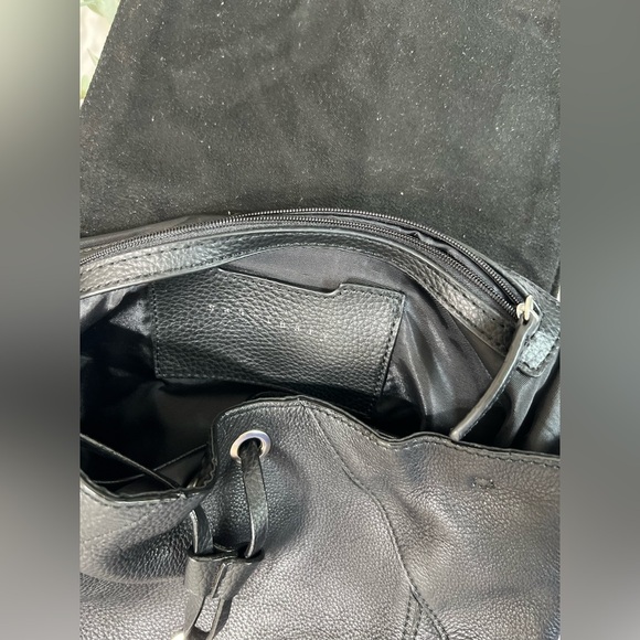 Anthropologie Sanctuary Black Pebble Leather Backpack - Picture 5 of 9